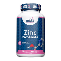 Picolinato de Zinc 30mg bote de 60 tabletas por Haya Labs - minerales