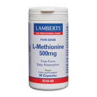 L-Metionina 500mg presentación de 60 cápsulas suplemento de la sección otros aminoácidos hecho por Lamberts
