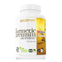 Turmeric Curcumin y Bioperine bote de 60 cápsulas de IO.Genix suplemento de la sección antioxidantes