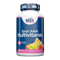 Multivitamínico Básico para Adultos en 100 tabletas complemento alimenticio de complejos multivitaminicos hecho por Haya Labs