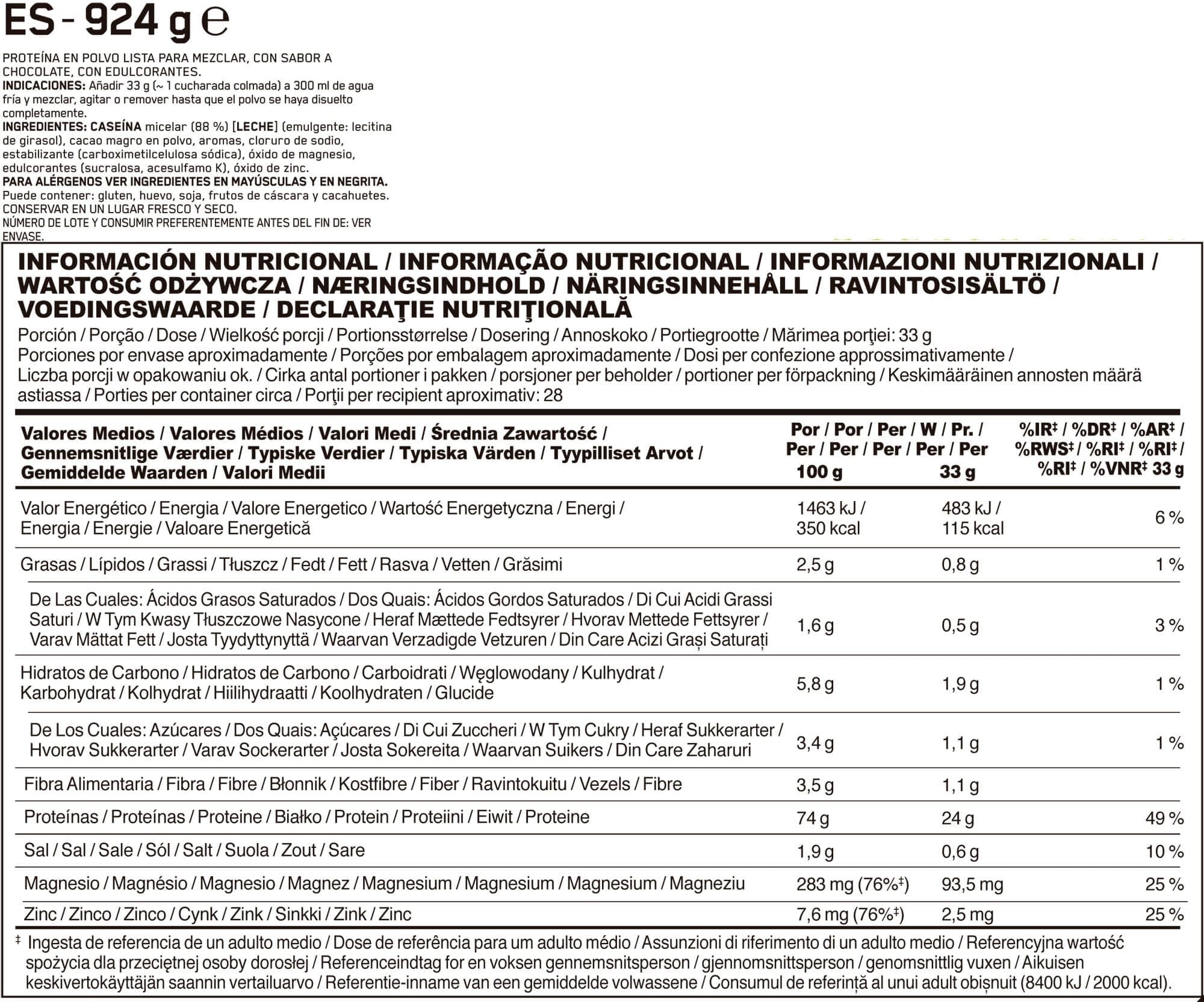 Información nutricional