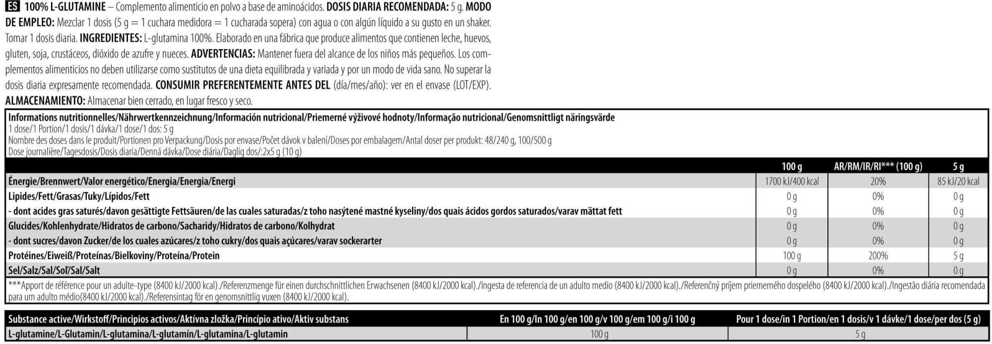 Información nutricional