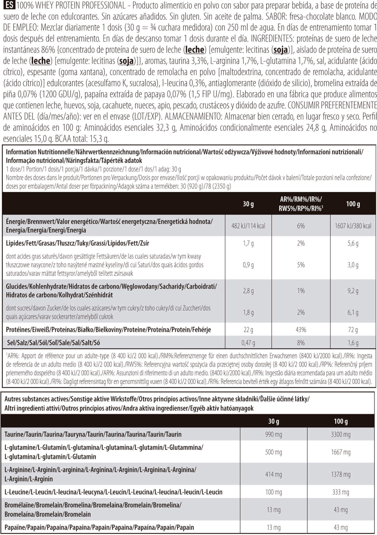 Información nutricional