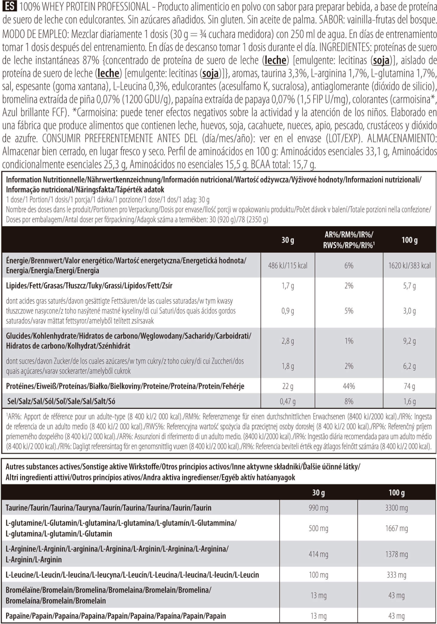 Información nutricional