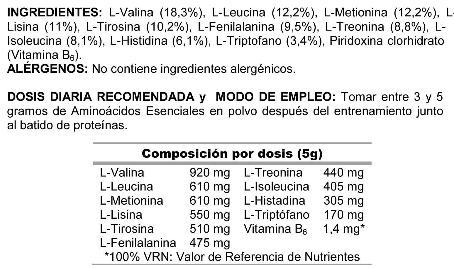 Información nutricional