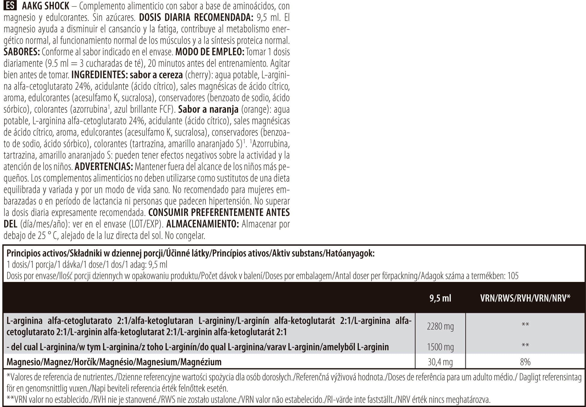 Información nutricional