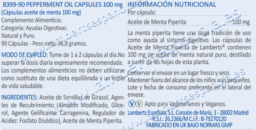 Información nutricional