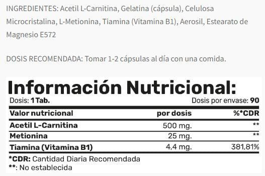 Información nutricional