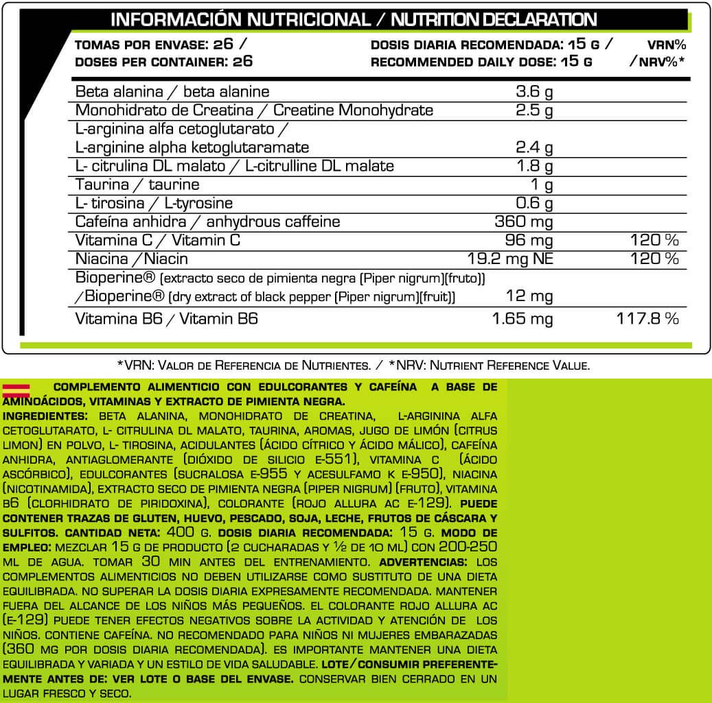 Información nutricional