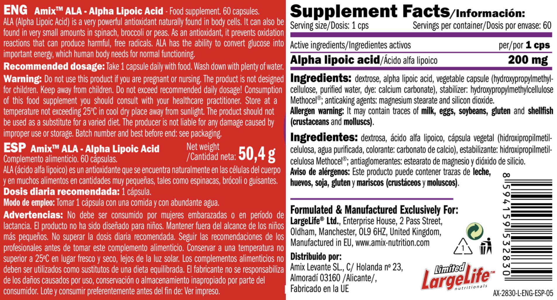 Información nutricional
