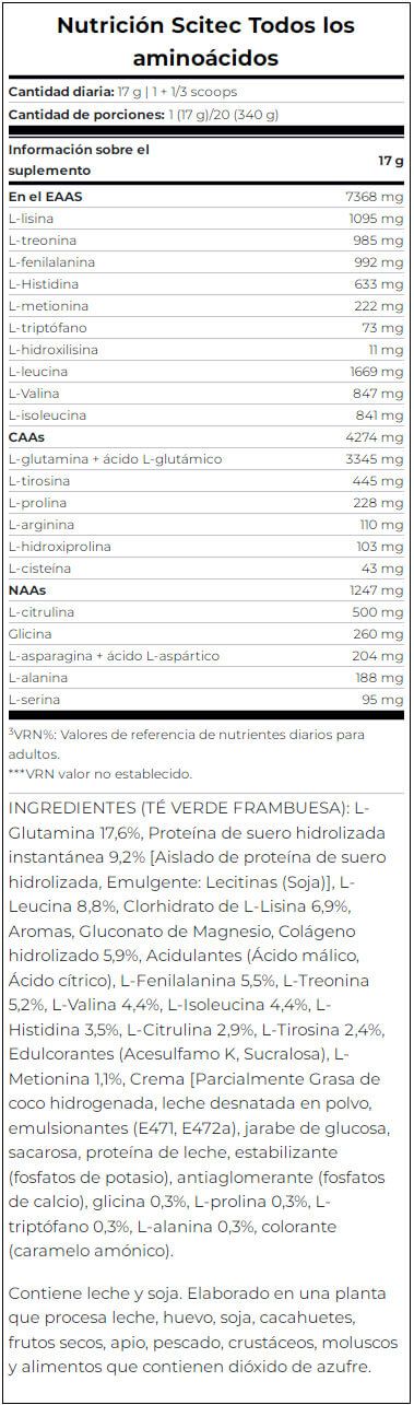Información nutricional