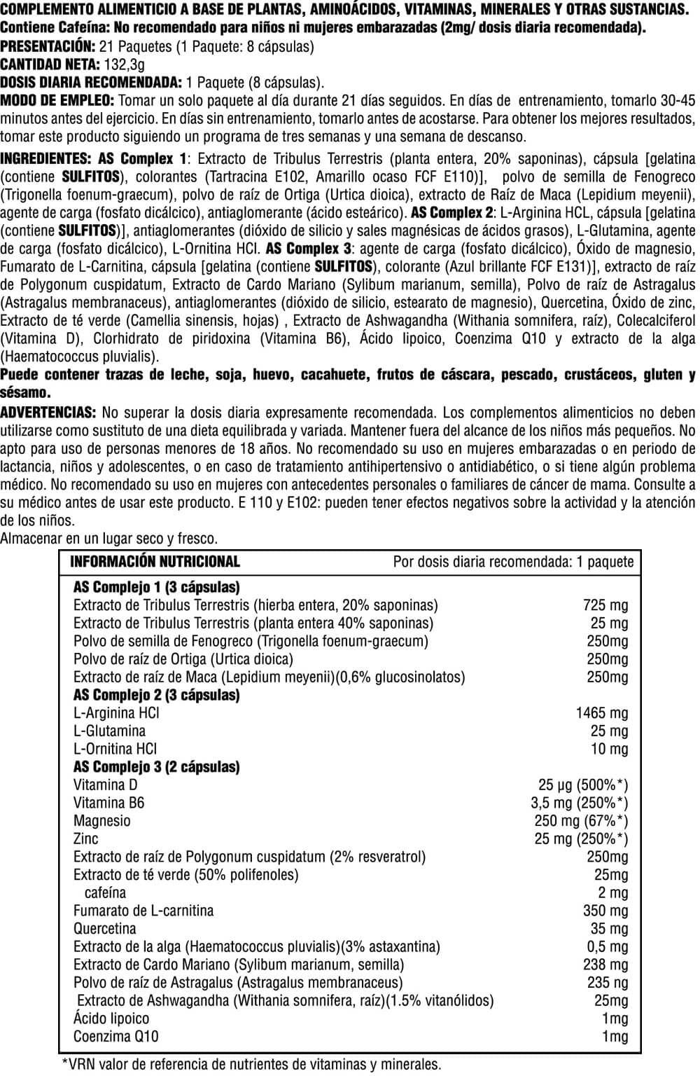 Información nutricional