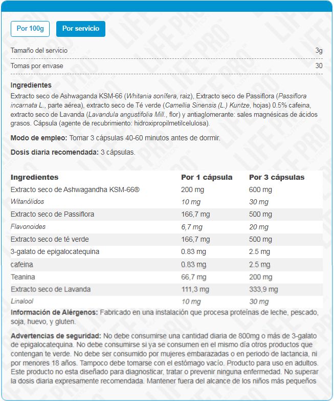 Información nutricional