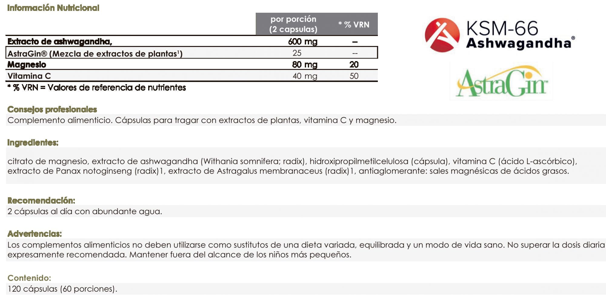 Información nutricional