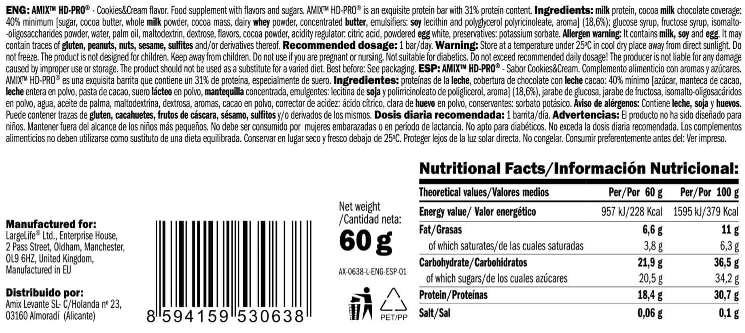 Información nutricional