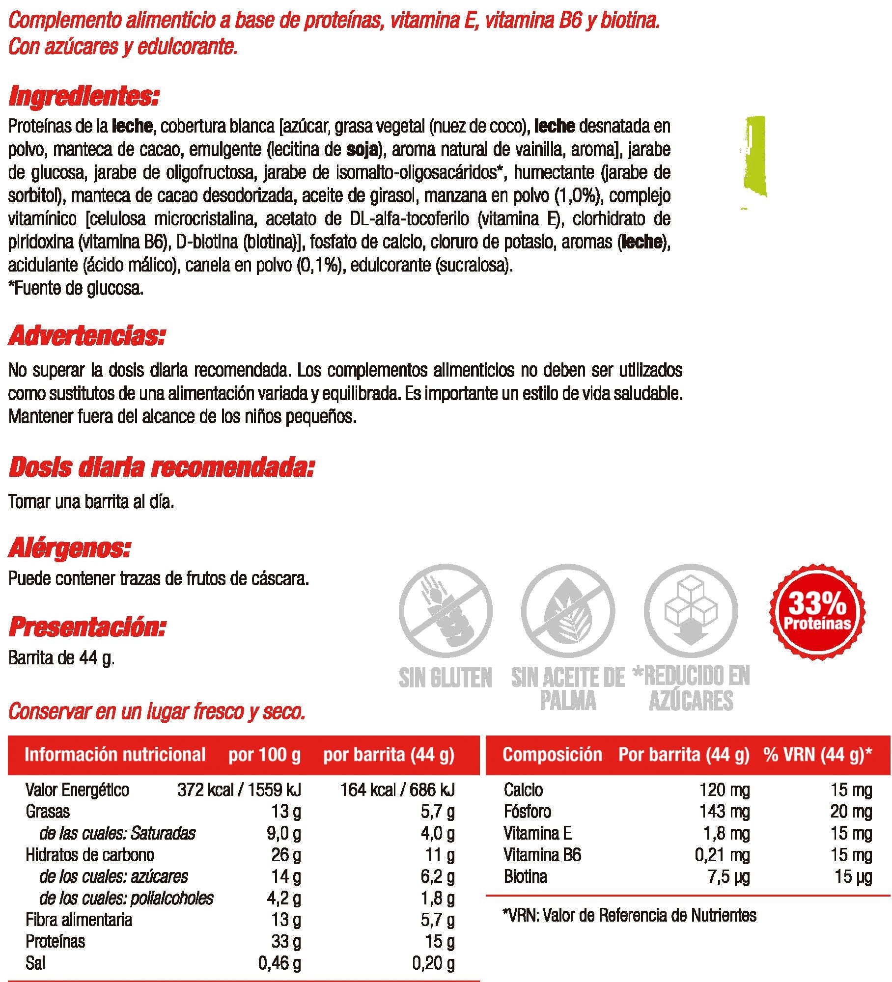 Información nutricional