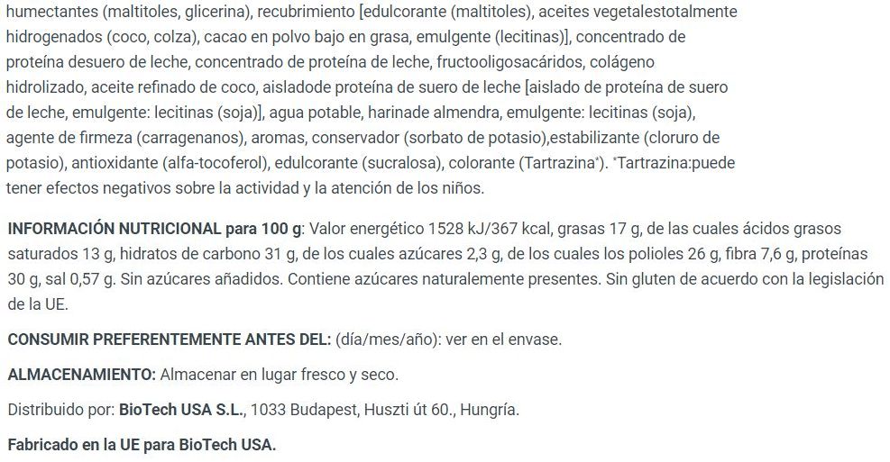 Información nutricional