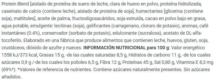 Información nutricional