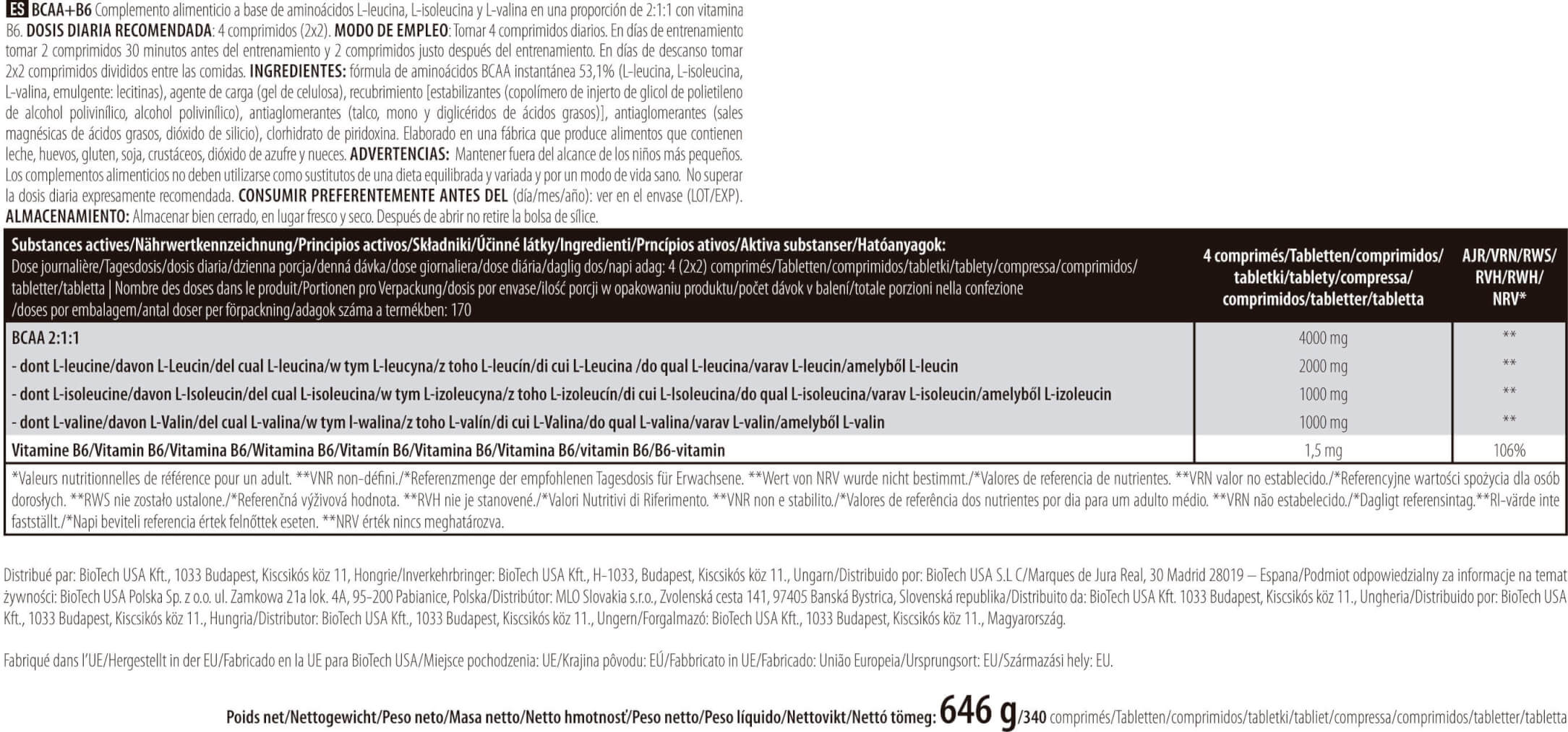 Información nutricional