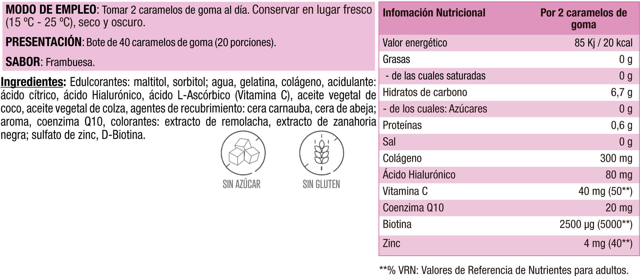 Información nutricional