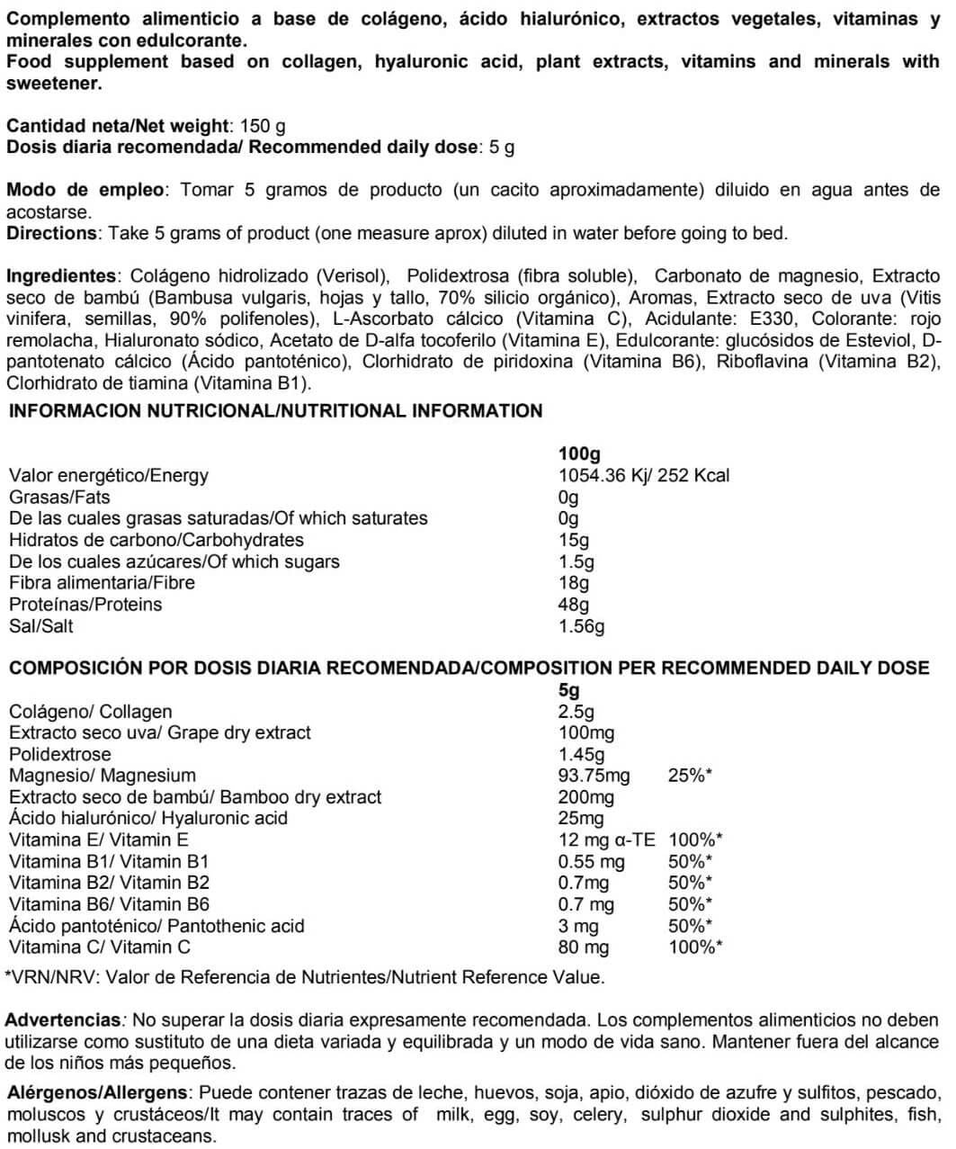 Información nutricional