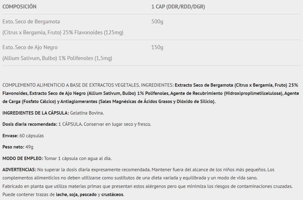 Información nutricional