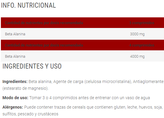 Información nutricional