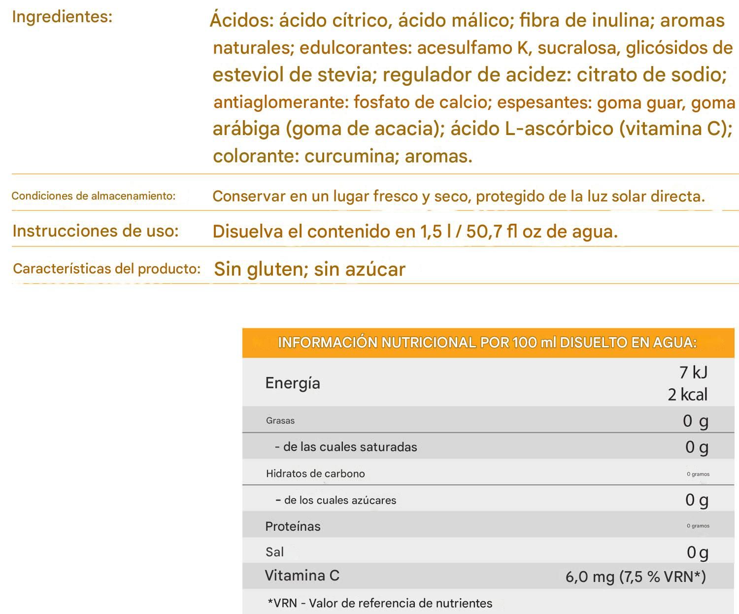 Información nutricional