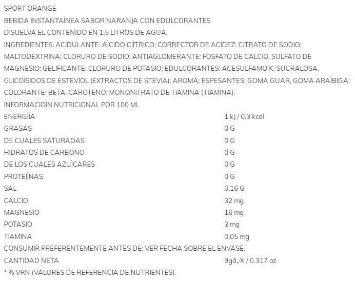 Información nutricional