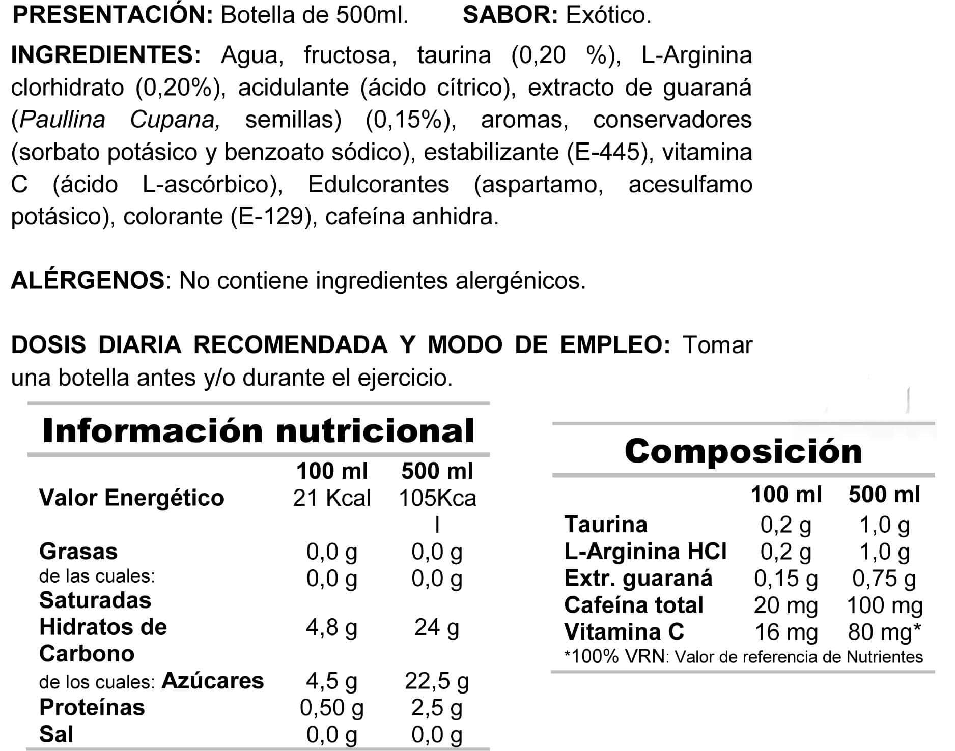Información nutricional