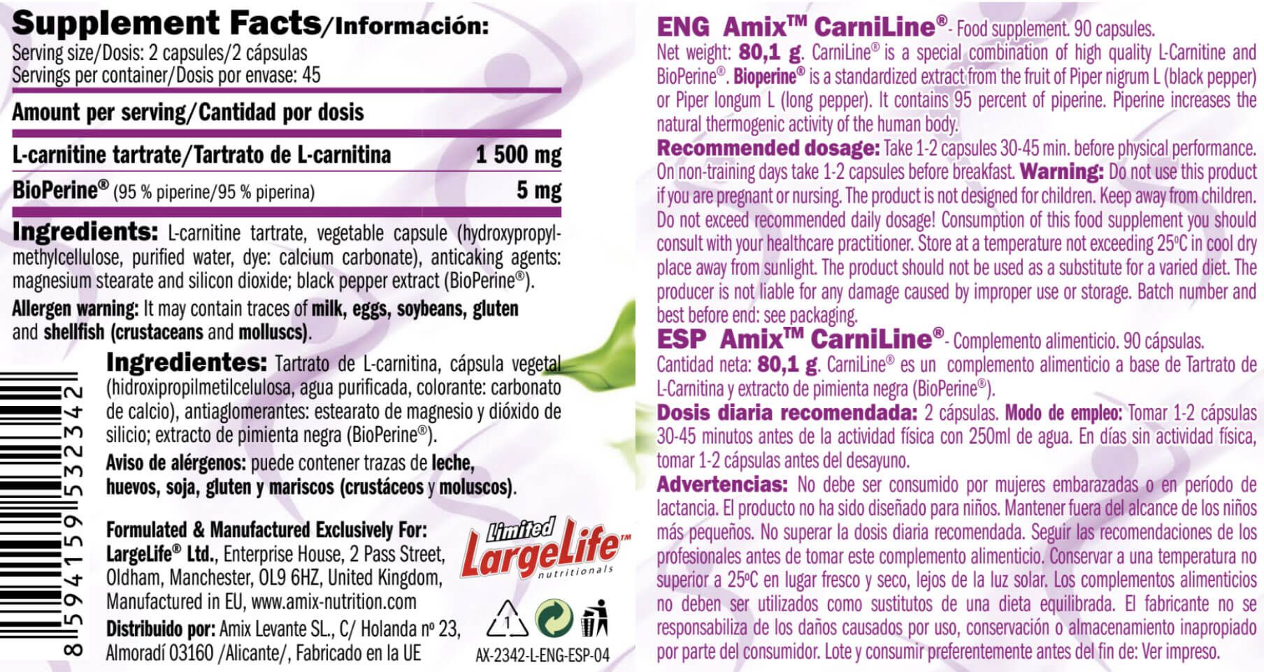 Información nutricional