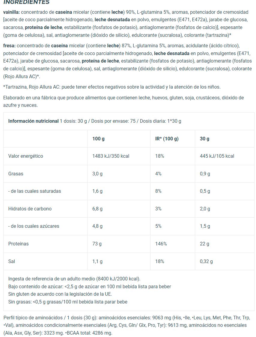 Información nutricional