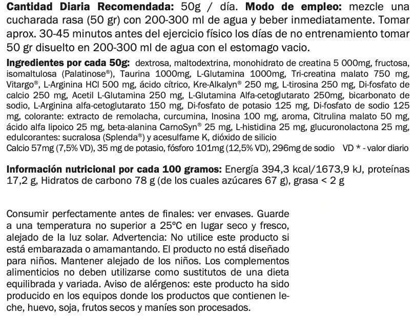 Información nutricional