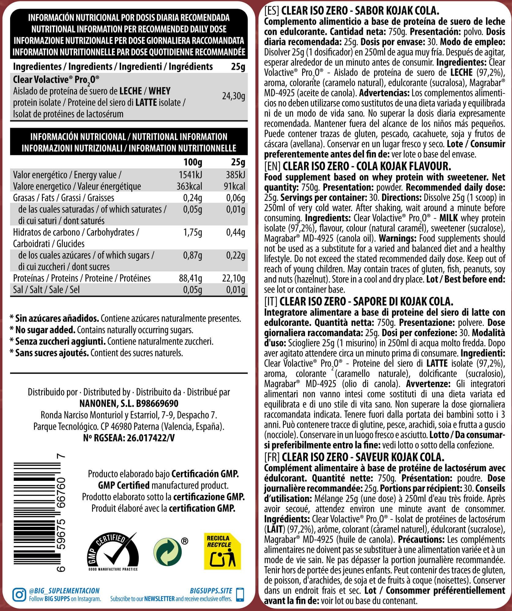 Información nutricional