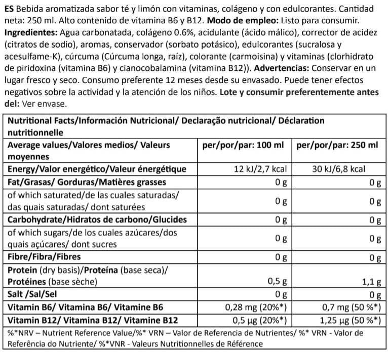 Información nutricional