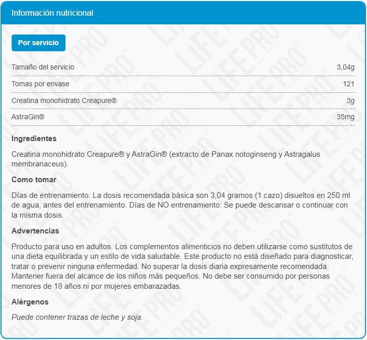 Información nutricional