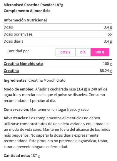 Información nutricional