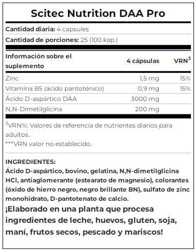 Información nutricional