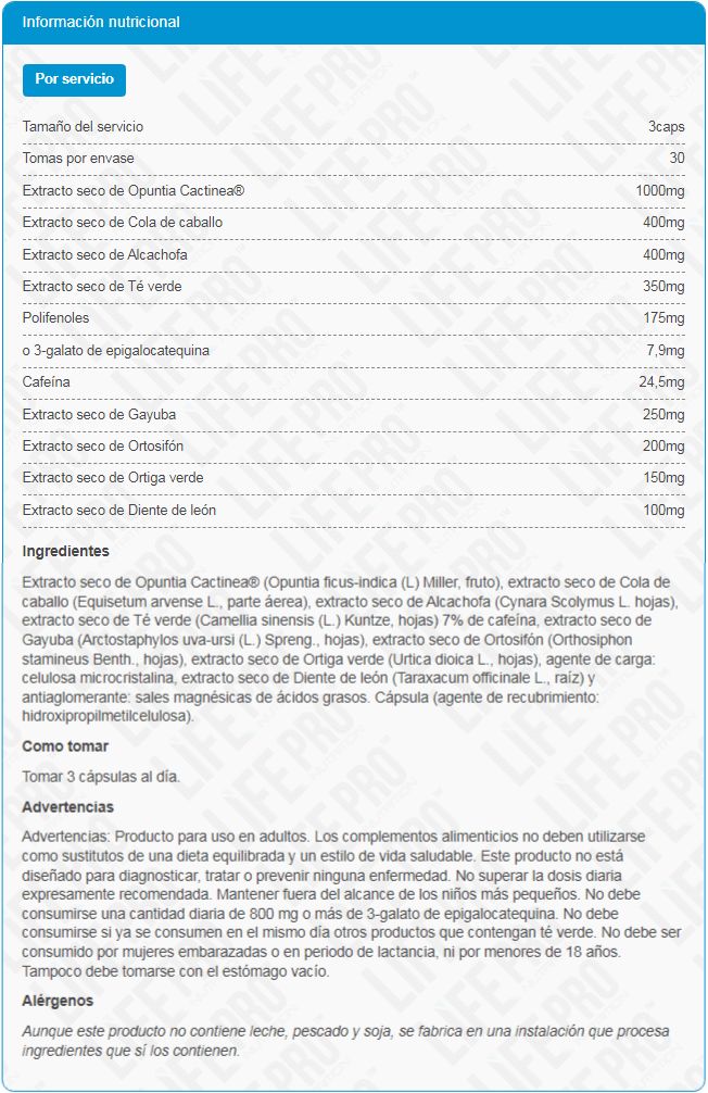 Información nutricional