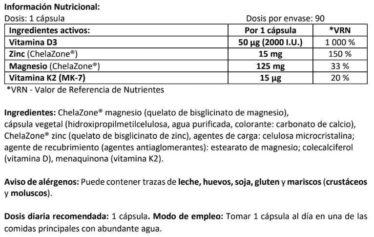 Información nutricional