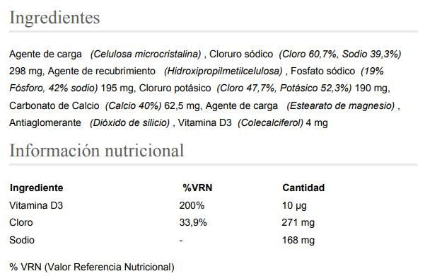 Información nutricional