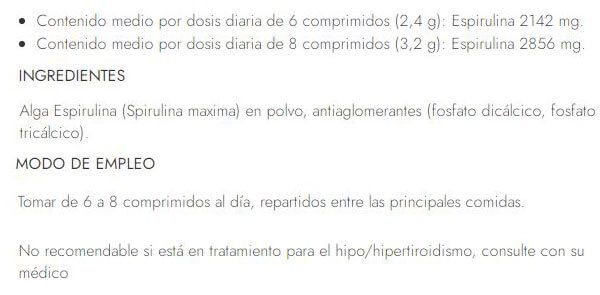 Información nutricional