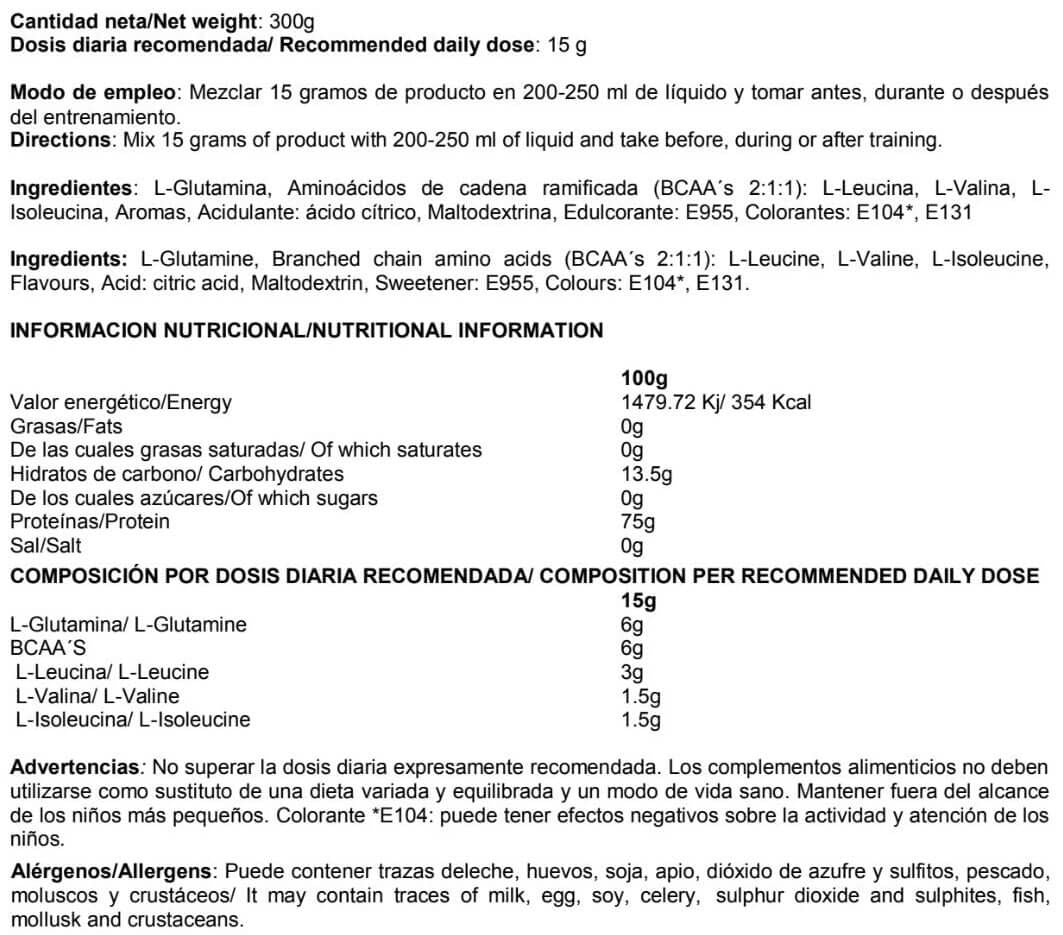 Información nutricional