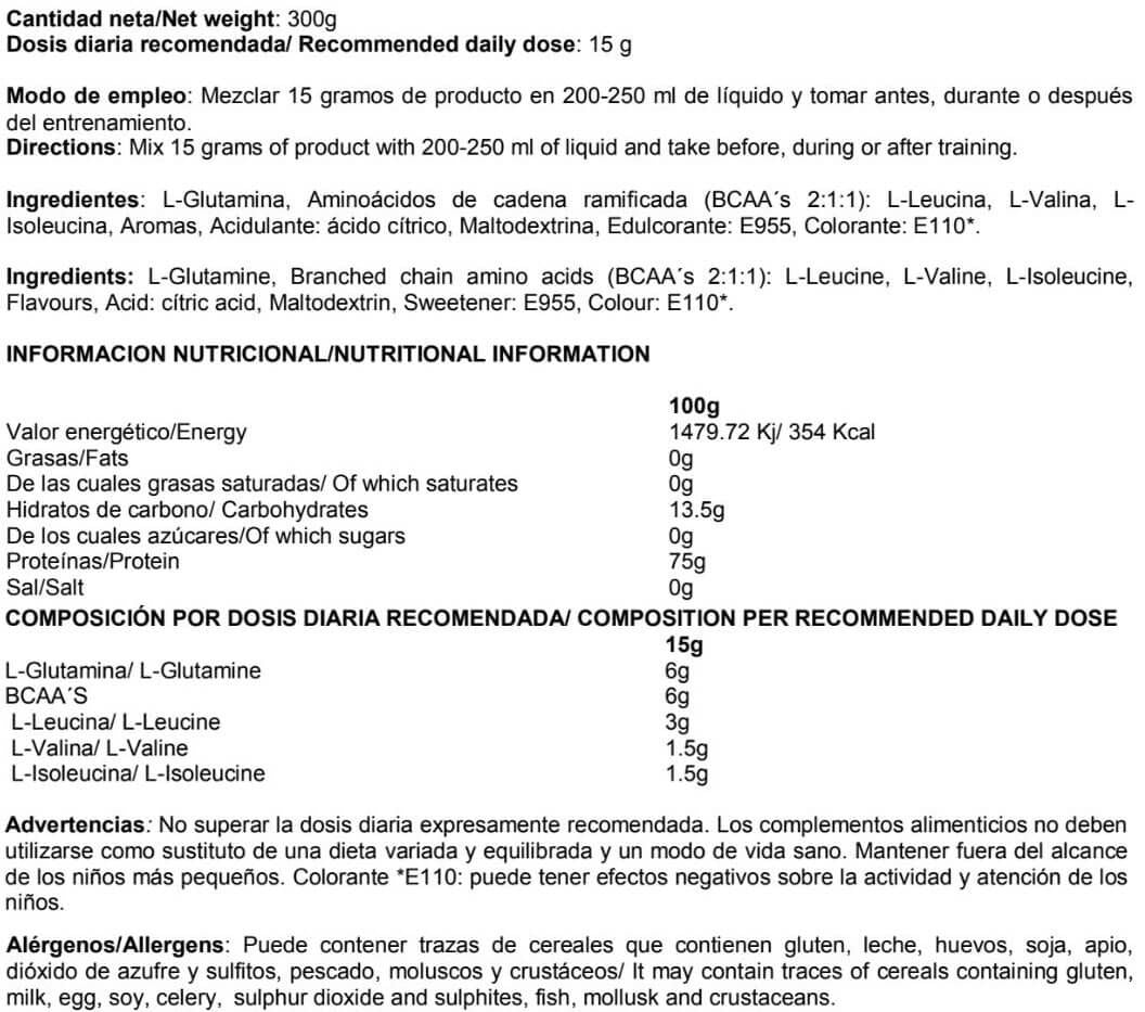 Información nutricional