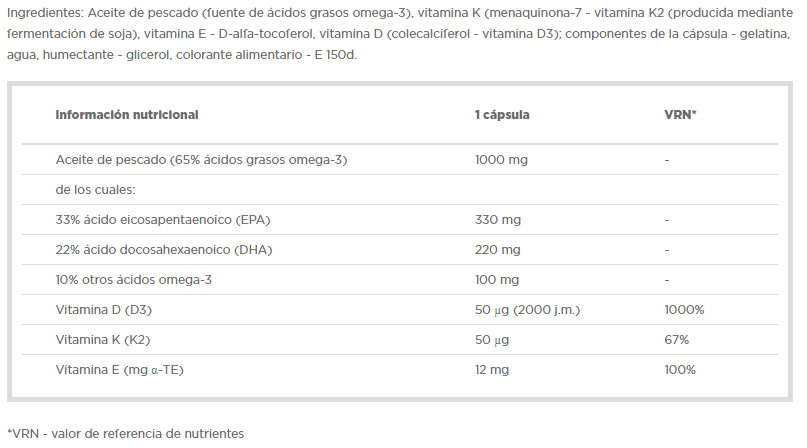 Información nutricional