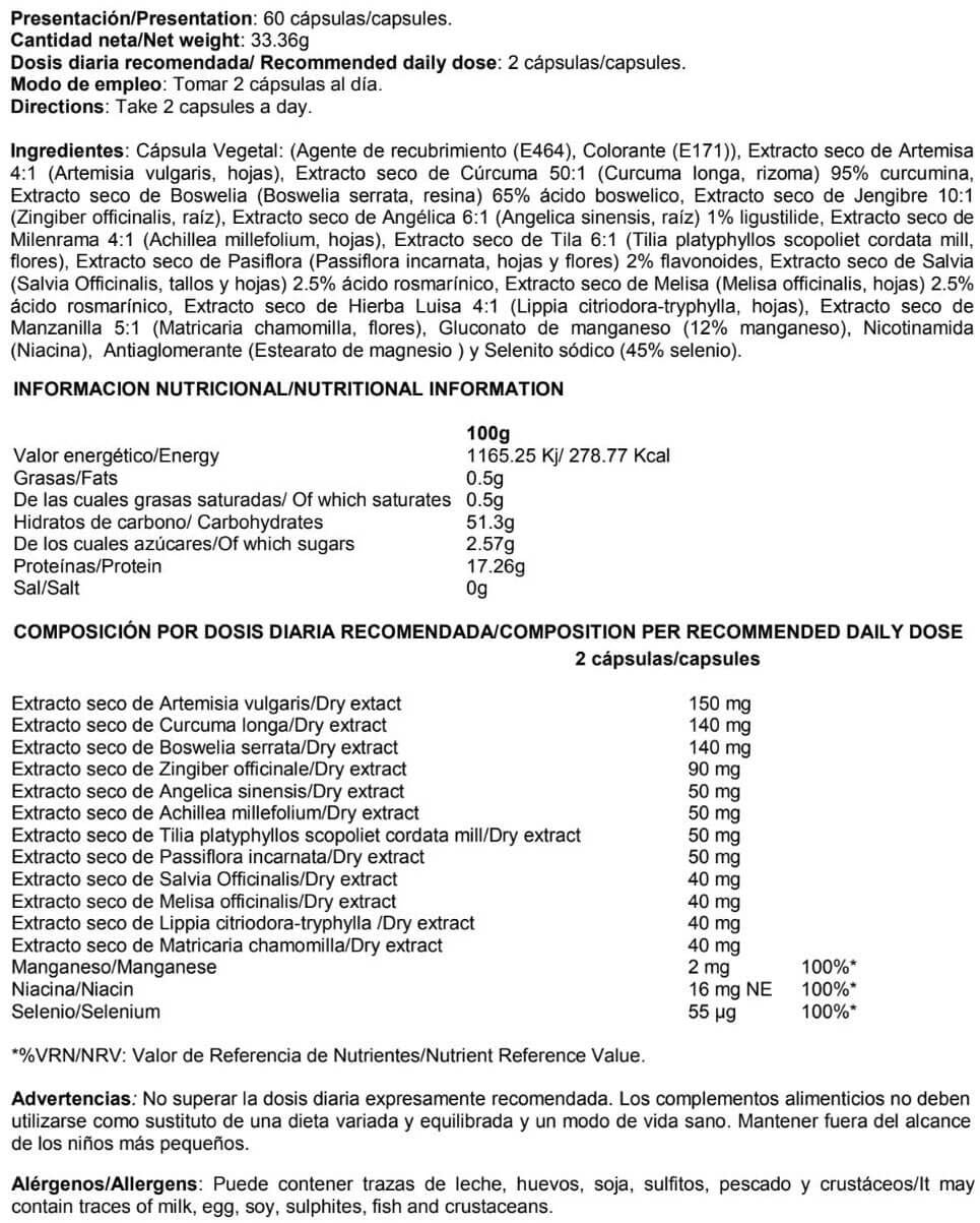 Información nutricional