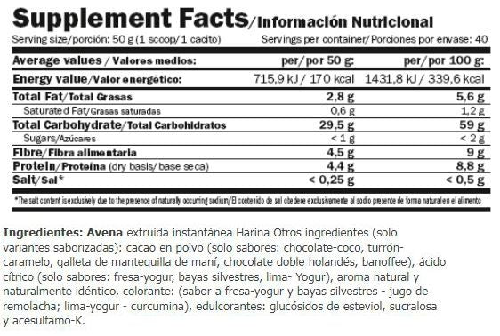 Información nutricional