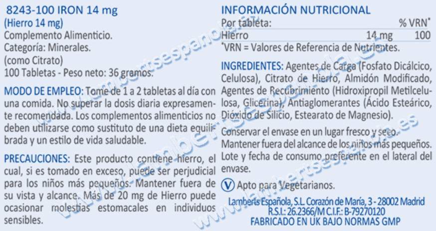 Información nutricional
