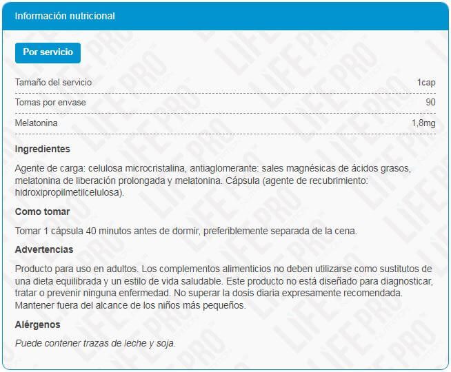 Información nutricional