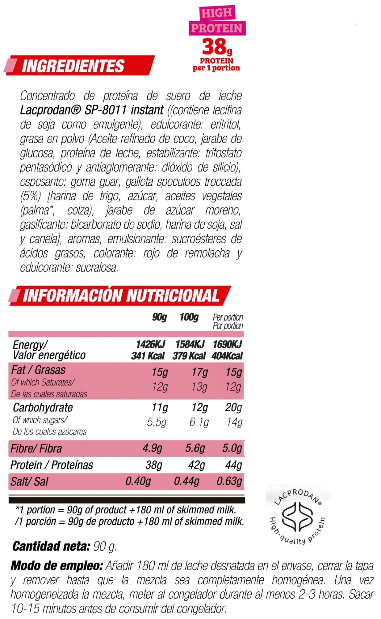 Información nutricional